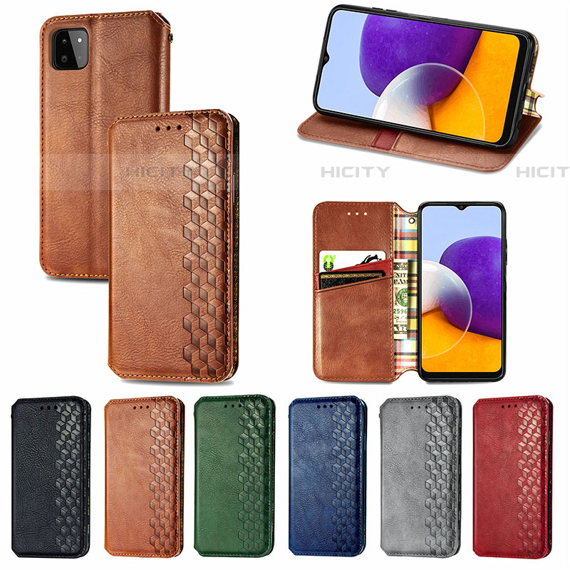 Handytasche Stand Schutzhülle Flip Leder Hülle S01D für Samsung Galaxy F42 5G groß