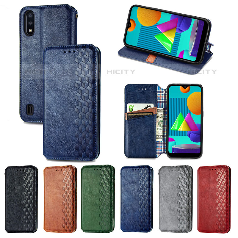 Handytasche Stand Schutzhülle Flip Leder Hülle S01D für Samsung Galaxy M01