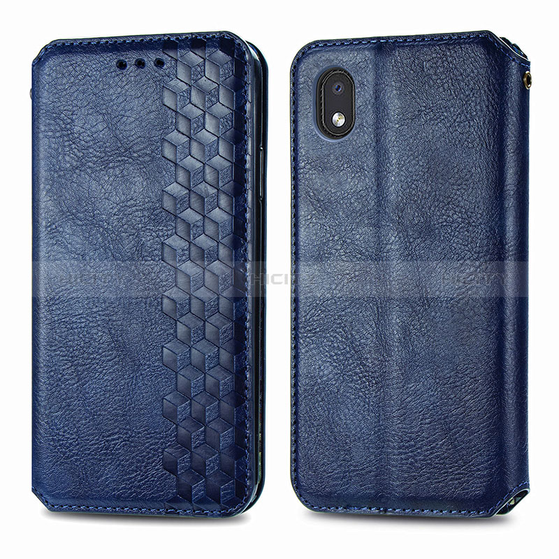 Handytasche Stand Schutzhülle Flip Leder Hülle S01D für Samsung Galaxy M01 Core Blau