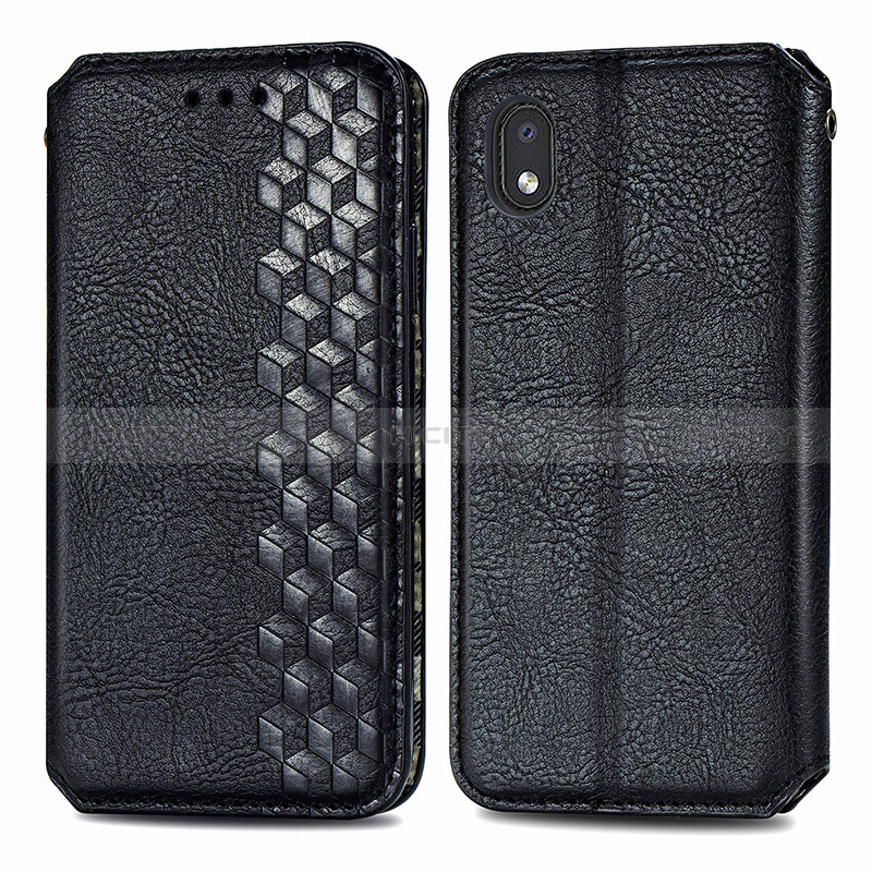 Handytasche Stand Schutzhülle Flip Leder Hülle S01D für Samsung Galaxy M01 Core Schwarz