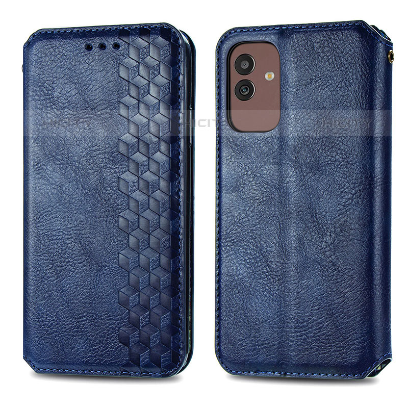 Handytasche Stand Schutzhülle Flip Leder Hülle S01D für Samsung Galaxy M13 5G Blau