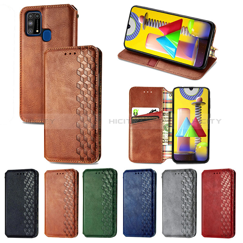 Handytasche Stand Schutzhülle Flip Leder Hülle S01D für Samsung Galaxy M21s groß