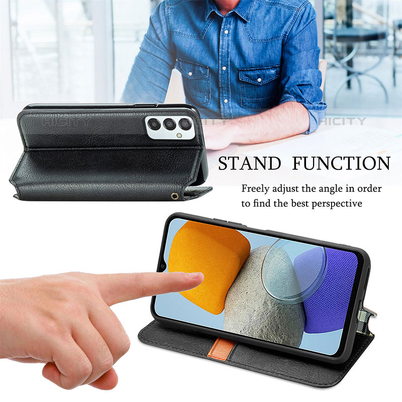 Handytasche Stand Schutzhülle Flip Leder Hülle S01D für Samsung Galaxy M23 5G groß