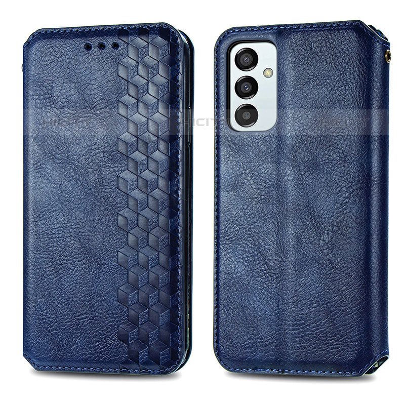 Handytasche Stand Schutzhülle Flip Leder Hülle S01D für Samsung Galaxy M23 5G Blau