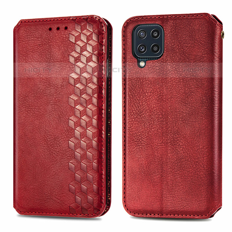 Handytasche Stand Schutzhülle Flip Leder Hülle S01D für Samsung Galaxy M32 4G Rot