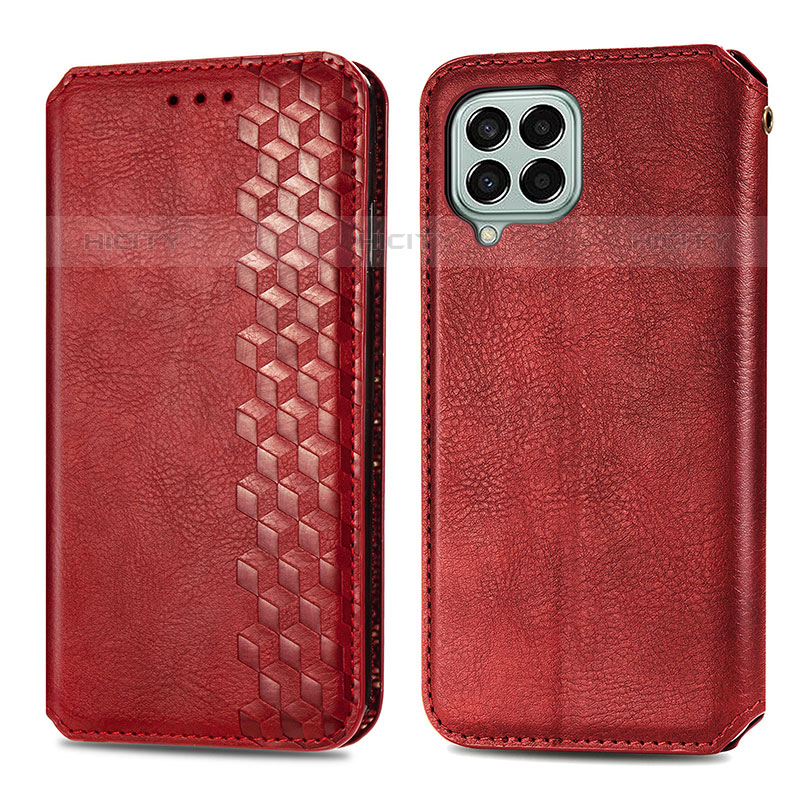 Handytasche Stand Schutzhülle Flip Leder Hülle S01D für Samsung Galaxy M33 5G Rot