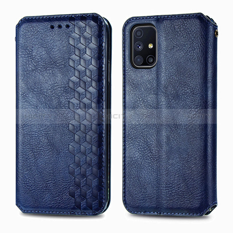 Handytasche Stand Schutzhülle Flip Leder Hülle S01D für Samsung Galaxy M51