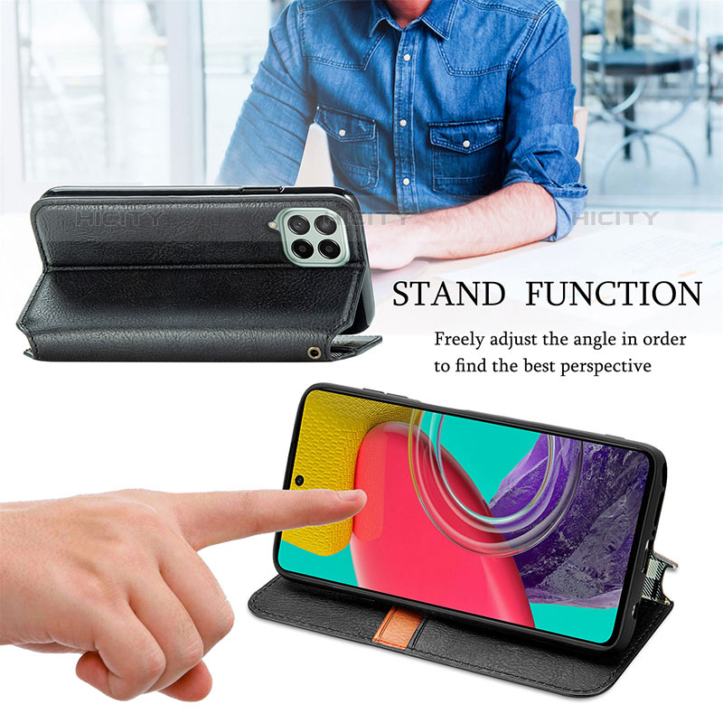 Handytasche Stand Schutzhülle Flip Leder Hülle S01D für Samsung Galaxy M53 5G