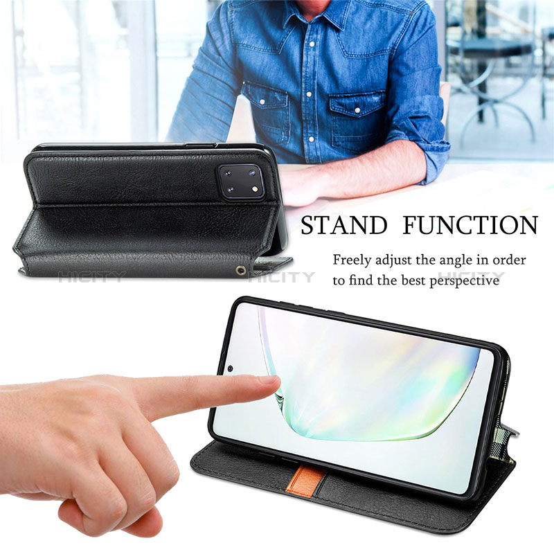 Handytasche Stand Schutzhülle Flip Leder Hülle S01D für Samsung Galaxy M60s