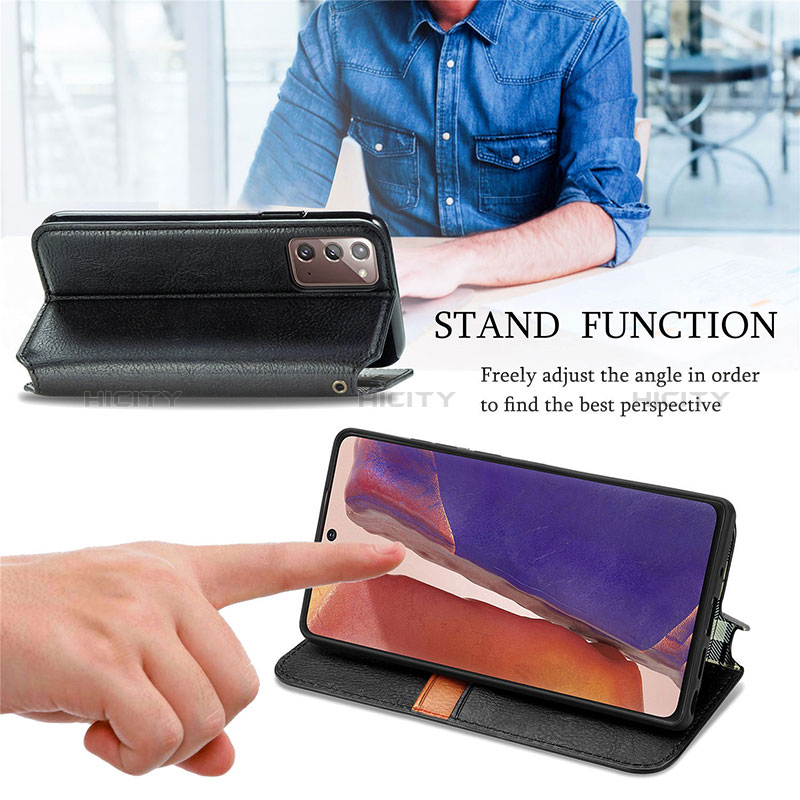 Handytasche Stand Schutzhülle Flip Leder Hülle S01D für Samsung Galaxy Note 20 5G groß