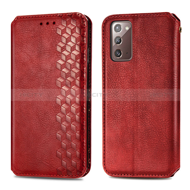 Handytasche Stand Schutzhülle Flip Leder Hülle S01D für Samsung Galaxy Note 20 5G Rot Plus