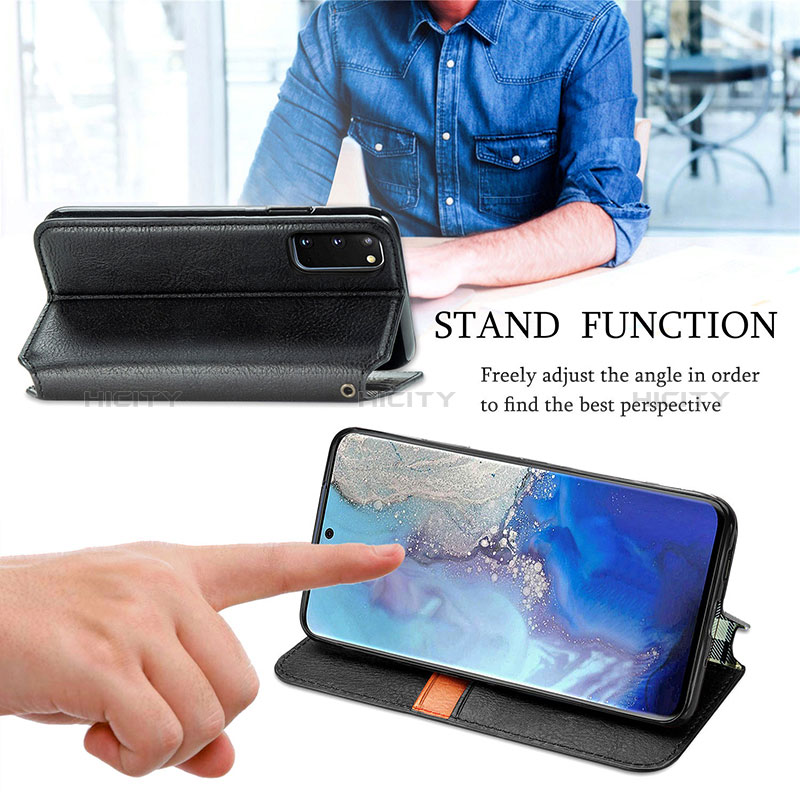 Handytasche Stand Schutzhülle Flip Leder Hülle S01D für Samsung Galaxy S20 5G groß