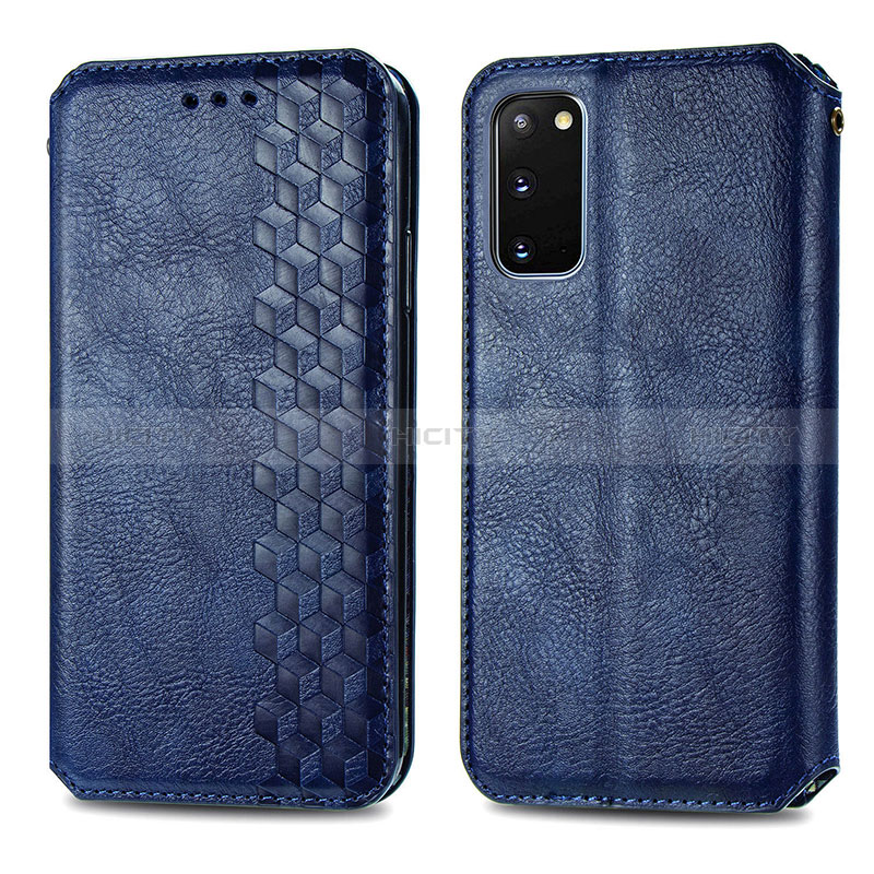 Handytasche Stand Schutzhülle Flip Leder Hülle S01D für Samsung Galaxy S20 5G Blau Plus