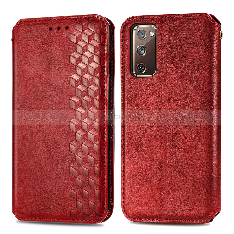 Handytasche Stand Schutzhülle Flip Leder Hülle S01D für Samsung Galaxy S20 FE 5G Rot Plus