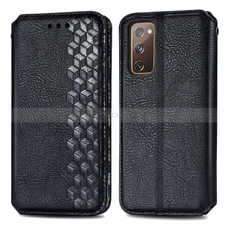 Handytasche Stand Schutzhülle Flip Leder Hülle S01D für Samsung Galaxy S20 FE 5G Schwarz