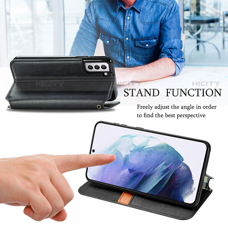 Handytasche Stand Schutzhülle Flip Leder Hülle S01D für Samsung Galaxy S22 Plus 5G groß