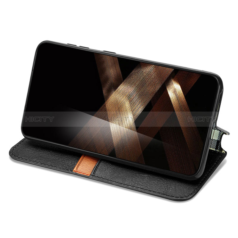 Handytasche Stand Schutzhülle Flip Leder Hülle S01D für Samsung Galaxy S24 5G groß