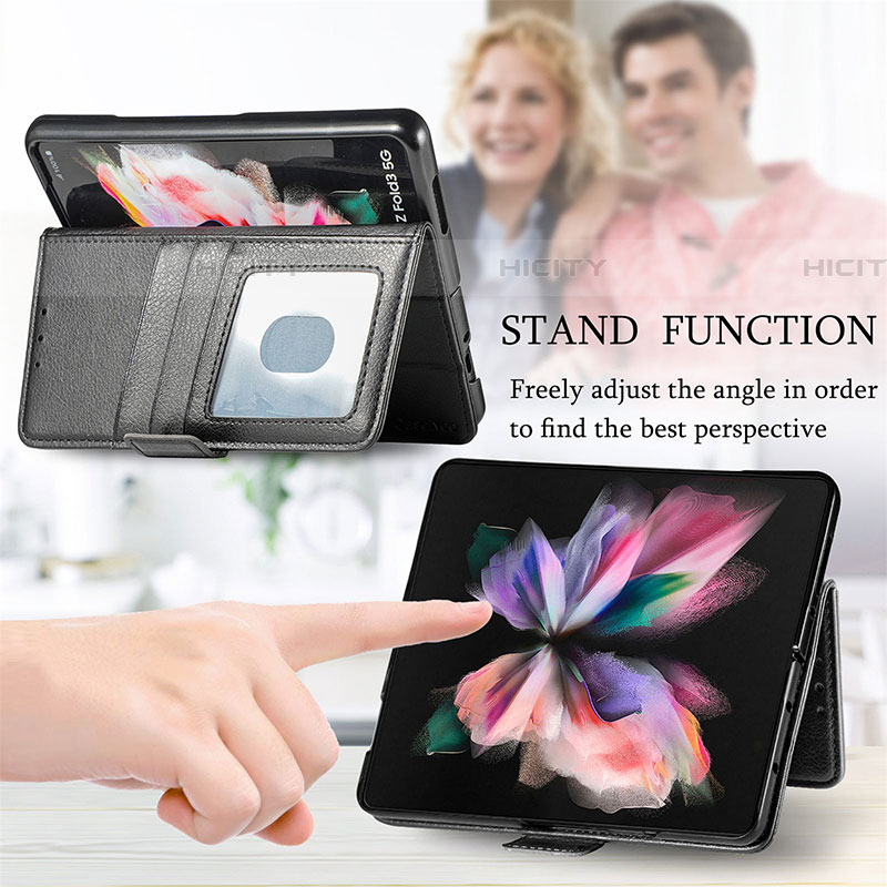 Handytasche Stand Schutzhülle Flip Leder Hülle S01D für Samsung Galaxy Z Fold4 5G