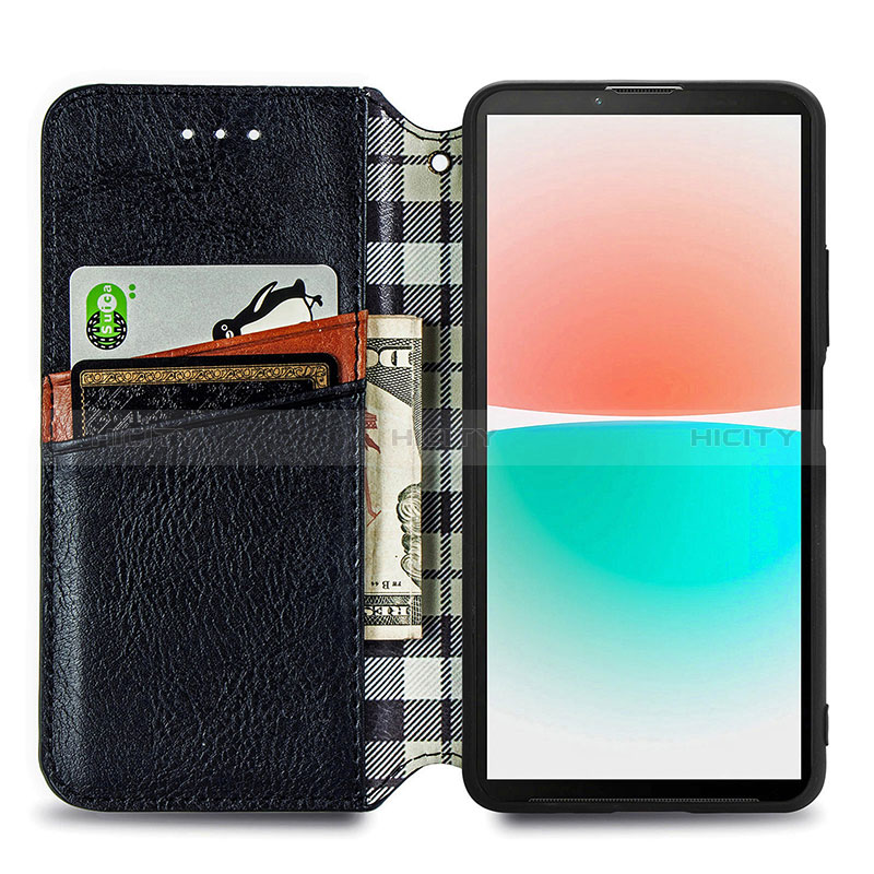 Handytasche Stand Schutzhülle Flip Leder Hülle S01D für Sharp Aquos R8s groß