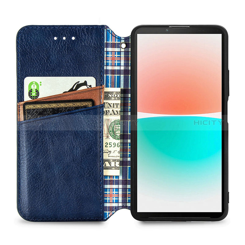 Handytasche Stand Schutzhülle Flip Leder Hülle S01D für Sony Xperia 10 IV groß