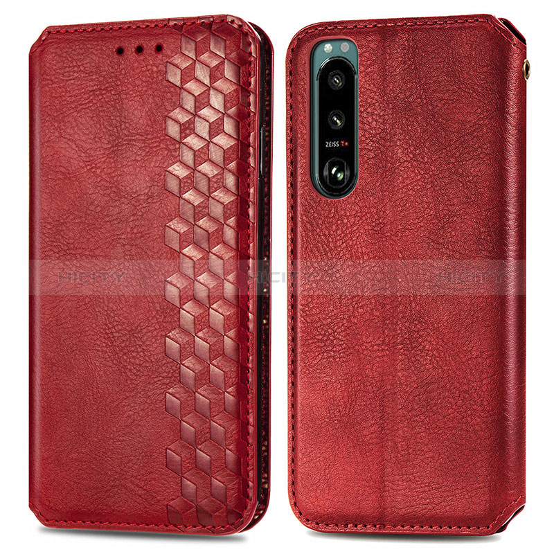 Handytasche Stand Schutzhülle Flip Leder Hülle S01D für Sony Xperia 5 III Rot