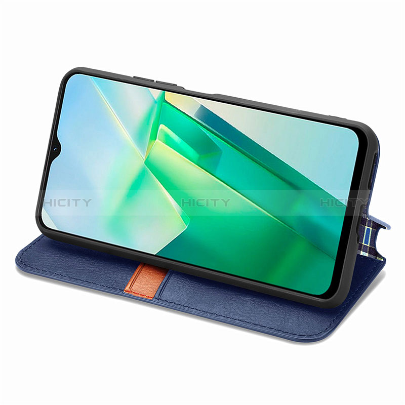 Handytasche Stand Schutzhülle Flip Leder Hülle S01D für Vivo T2x 5G groß