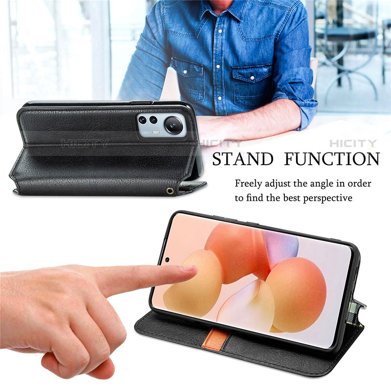 Handytasche Stand Schutzhülle Flip Leder Hülle S01D für Xiaomi Mi 12 Pro 5G groß