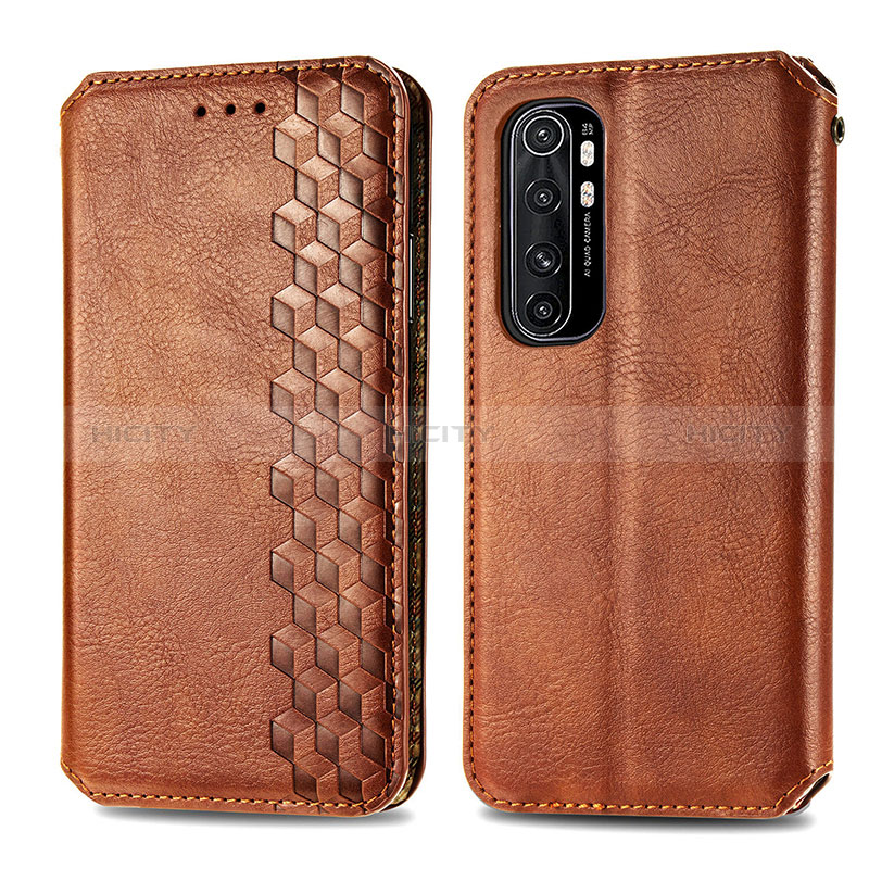 Handytasche Stand Schutzhülle Flip Leder Hülle S01D für Xiaomi Mi Note 10 Lite Braun