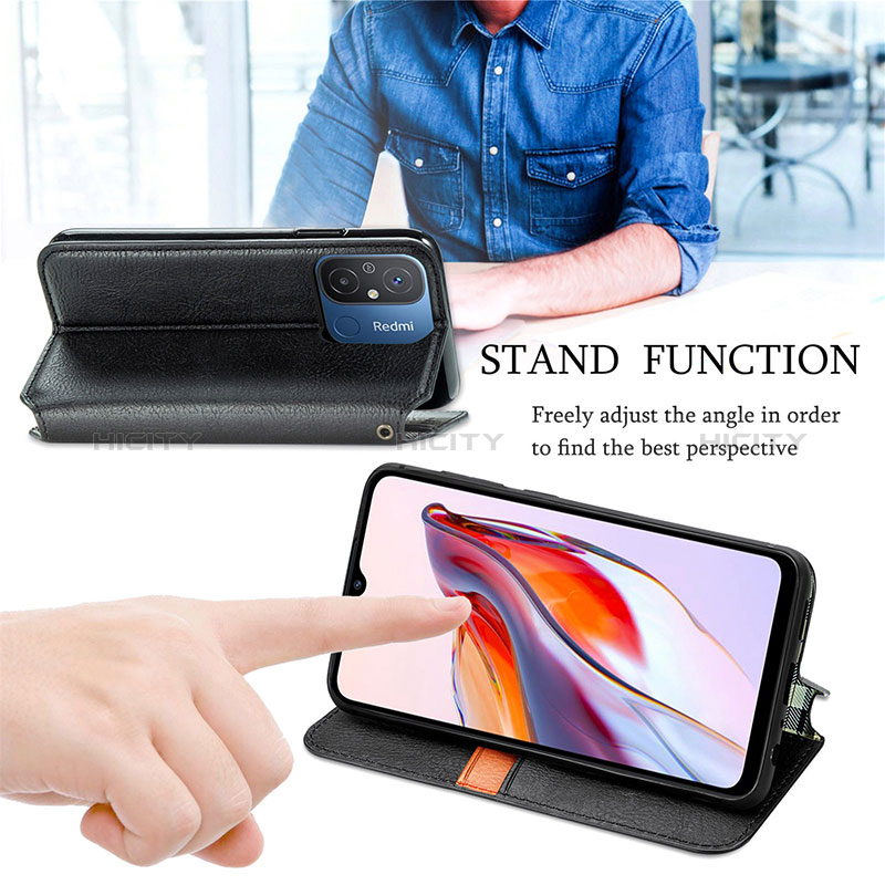 Handytasche Stand Schutzhülle Flip Leder Hülle S01D für Xiaomi Poco C55 groß