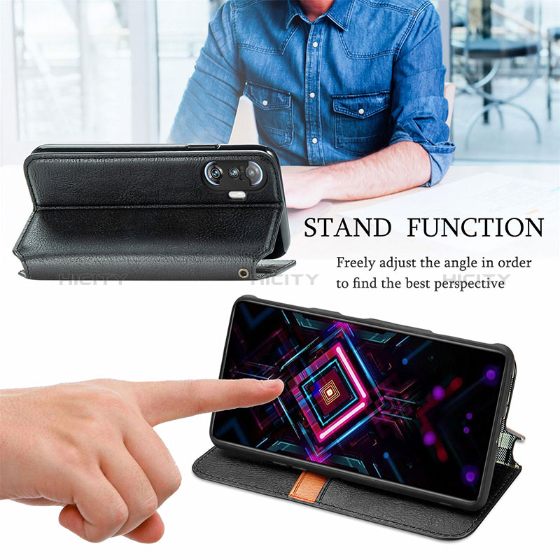 Handytasche Stand Schutzhülle Flip Leder Hülle S01D für Xiaomi Poco F3 GT 5G groß