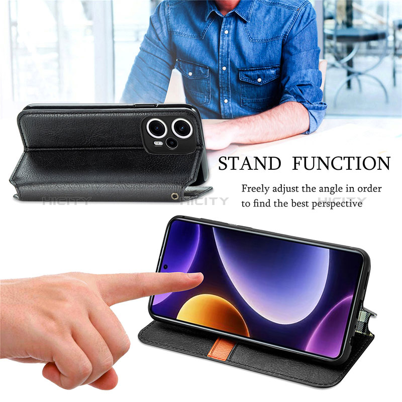 Handytasche Stand Schutzhülle Flip Leder Hülle S01D für Xiaomi Poco F5 5G