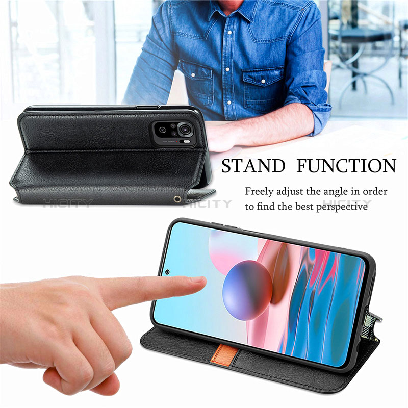 Handytasche Stand Schutzhülle Flip Leder Hülle S01D für Xiaomi Poco M5S groß