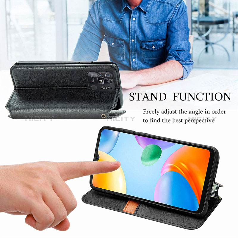 Handytasche Stand Schutzhülle Flip Leder Hülle S01D für Xiaomi Redmi 10 Power groß