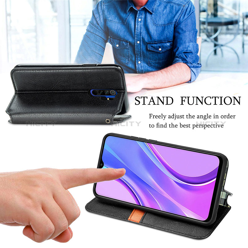 Handytasche Stand Schutzhülle Flip Leder Hülle S01D für Xiaomi Redmi 9 groß