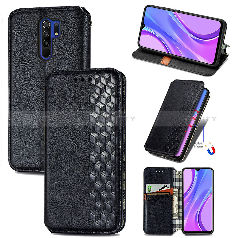 Handytasche Stand Schutzhülle Flip Leder Hülle S01D für Xiaomi Redmi 9 groß