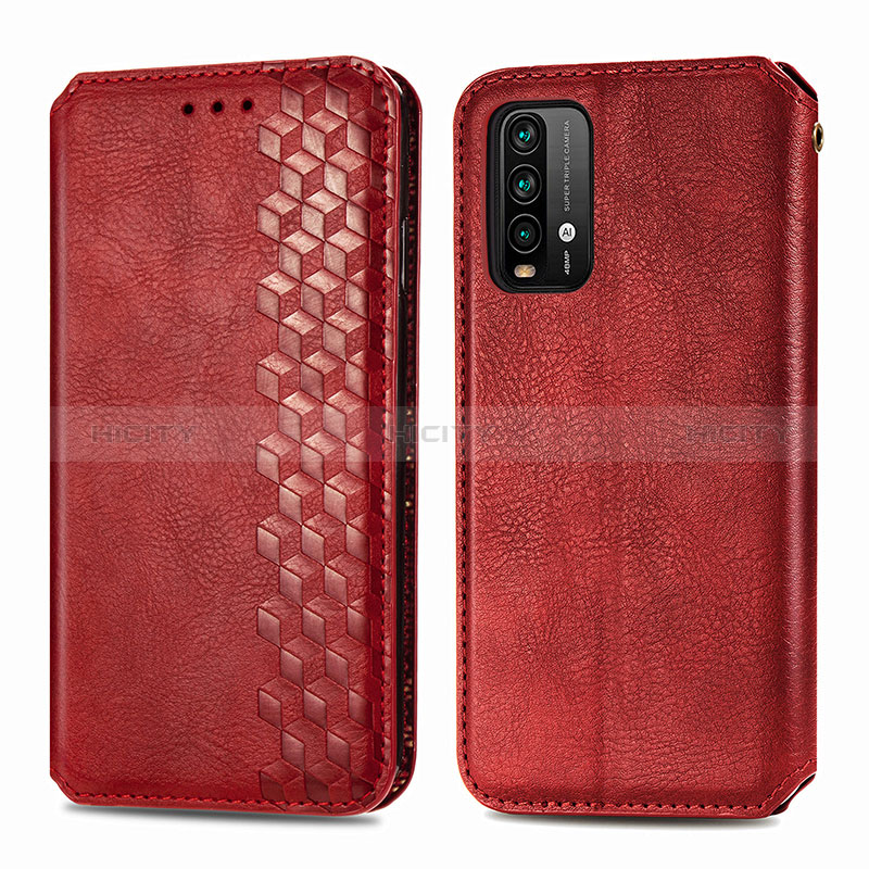 Handytasche Stand Schutzhülle Flip Leder Hülle S01D für Xiaomi Redmi 9 Power Rot Plus