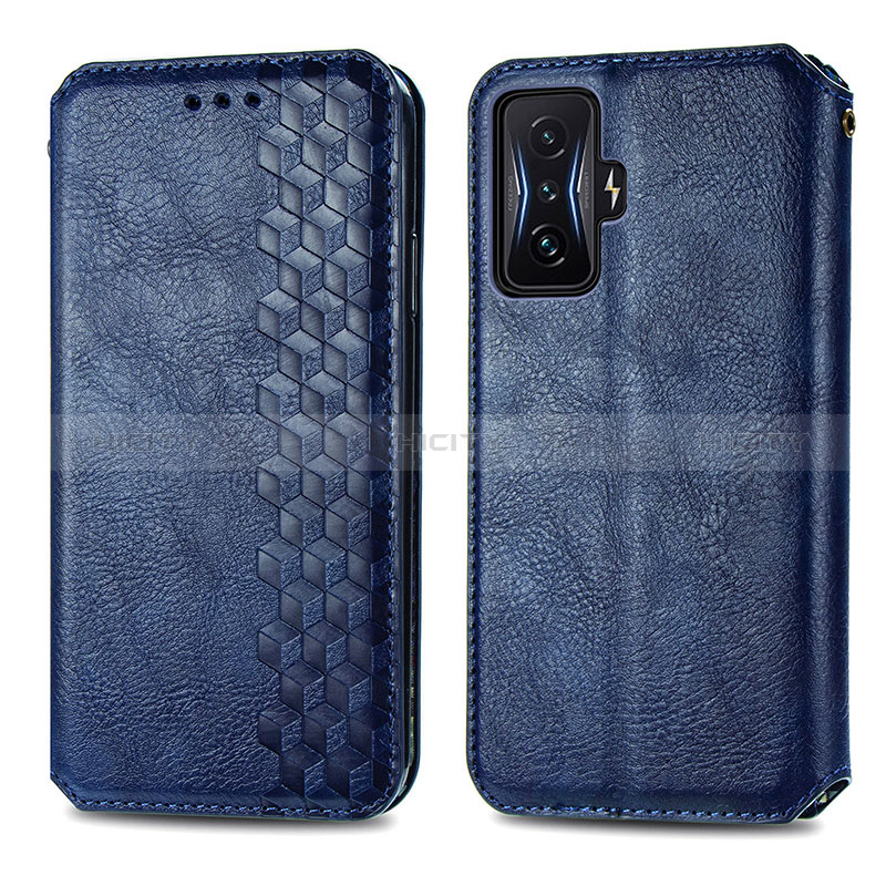 Handytasche Stand Schutzhülle Flip Leder Hülle S01D für Xiaomi Redmi K50 Gaming AMG F1 5G Blau