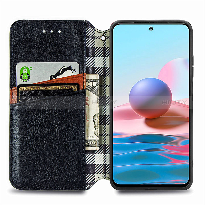 Handytasche Stand Schutzhülle Flip Leder Hülle S01D für Xiaomi Redmi Note 10 4G