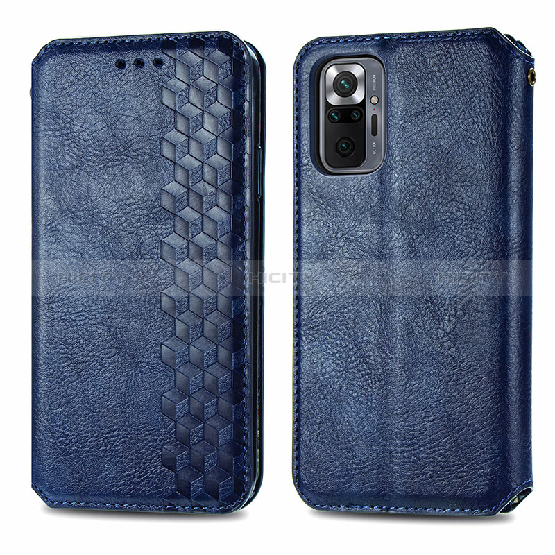 Handytasche Stand Schutzhülle Flip Leder Hülle S01D für Xiaomi Redmi Note 10 Pro 4G Blau