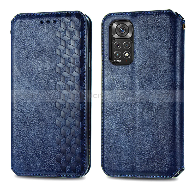 Handytasche Stand Schutzhülle Flip Leder Hülle S01D für Xiaomi Redmi Note 11 4G (2022) Blau