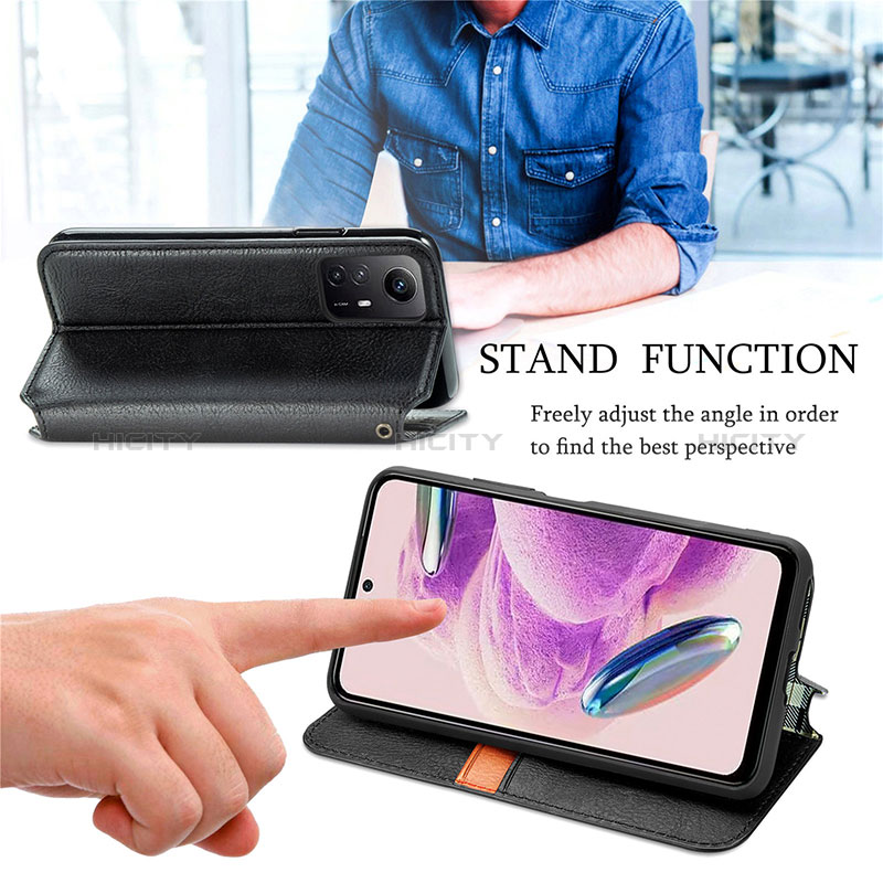 Handytasche Stand Schutzhülle Flip Leder Hülle S01D für Xiaomi Redmi Note 12S