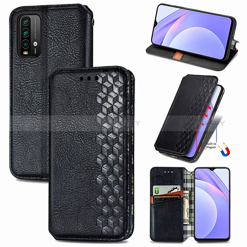 Handytasche Stand Schutzhülle Flip Leder Hülle S01D für Xiaomi Redmi Note 9 4G groß