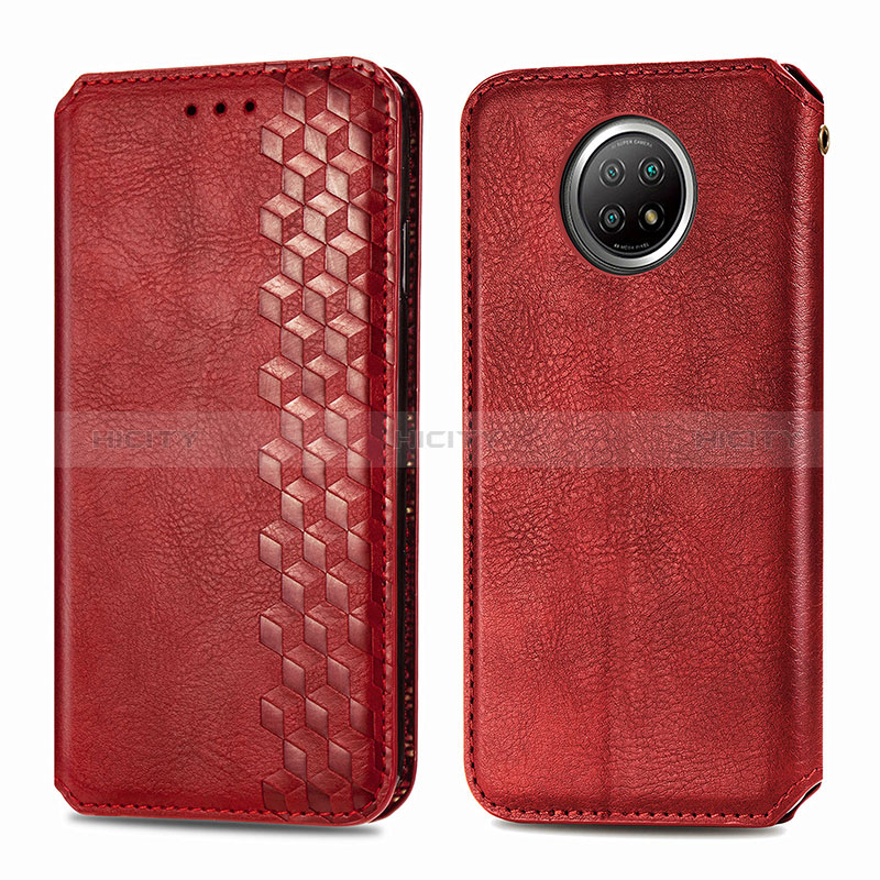 Handytasche Stand Schutzhülle Flip Leder Hülle S01D für Xiaomi Redmi Note 9 5G Rot Plus