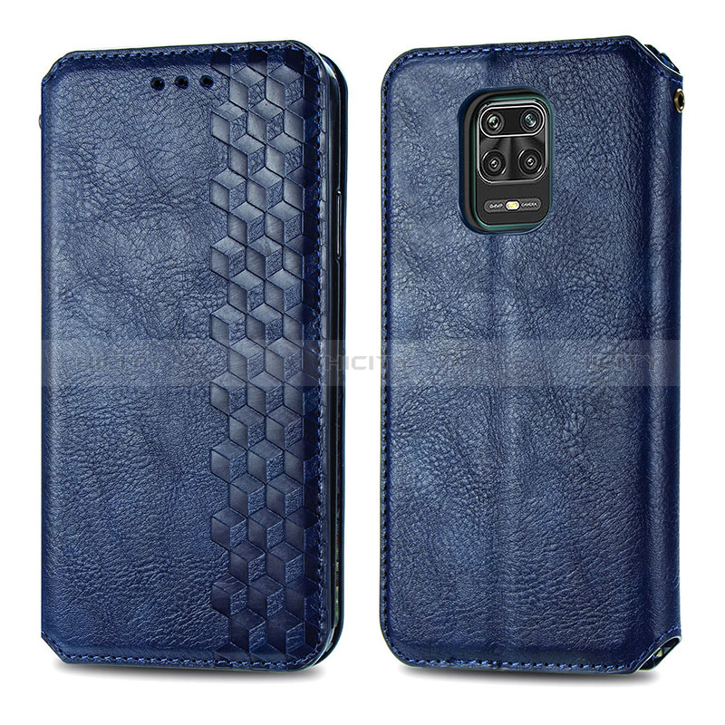 Handytasche Stand Schutzhülle Flip Leder Hülle S01D für Xiaomi Redmi Note 9 Pro Blau