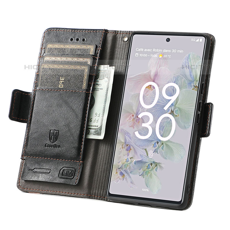 Handytasche Stand Schutzhülle Flip Leder Hülle S02D für Google Pixel 6a 5G