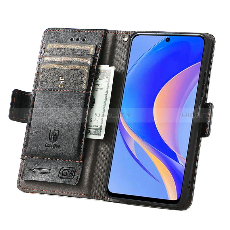 Handytasche Stand Schutzhülle Flip Leder Hülle S02D für Huawei Enjoy 50 Pro groß