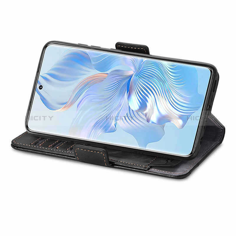 Handytasche Stand Schutzhülle Flip Leder Hülle S02D für Huawei Honor 80 5G groß