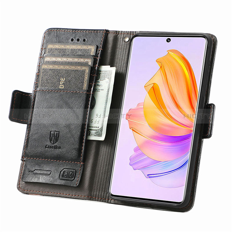 Handytasche Stand Schutzhülle Flip Leder Hülle S02D für Huawei Honor 80 SE 5G groß