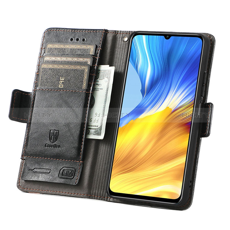 Handytasche Stand Schutzhülle Flip Leder Hülle S02D für Huawei Honor X10 Max 5G groß