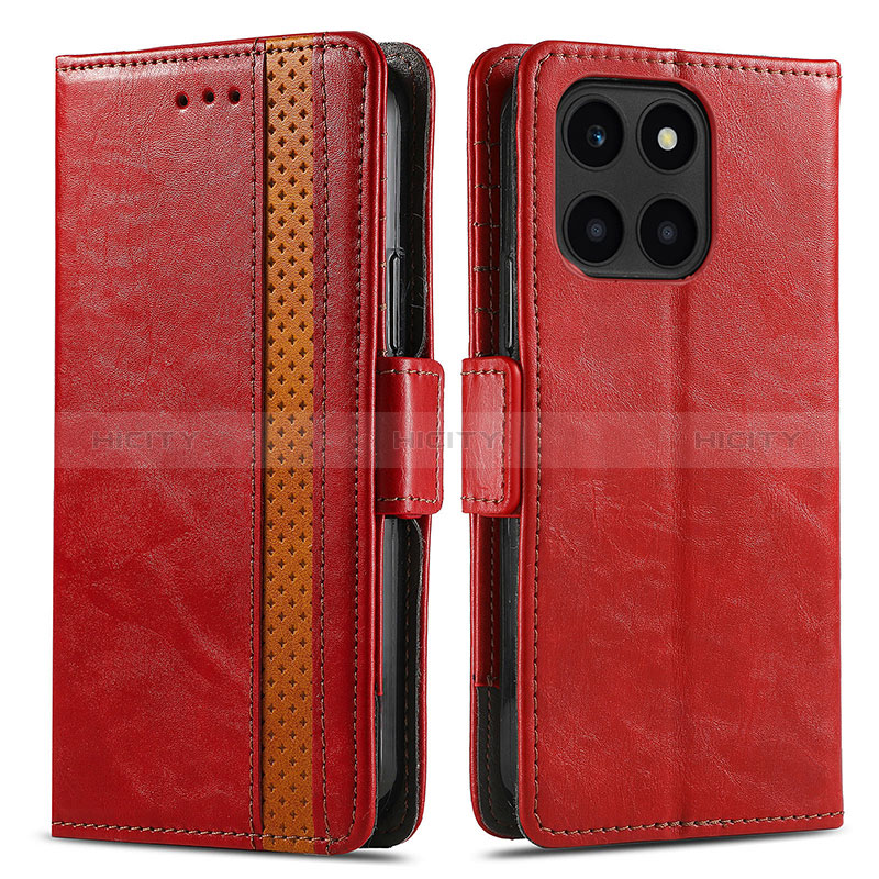 Handytasche Stand Schutzhülle Flip Leder Hülle S02D für Huawei Honor X6a Rot